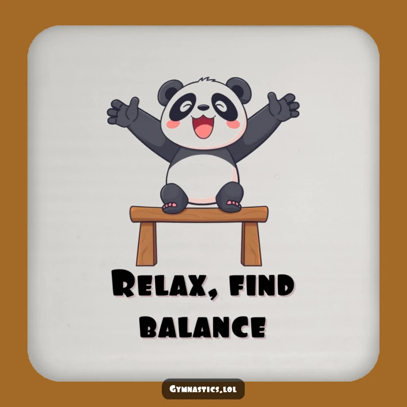 Funny Panda Balance Drink Coaster a Humorous Table Protector