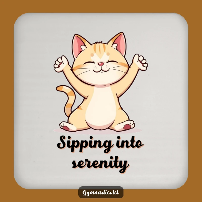 Funny Cat Yoga Pose Drink Coaster: Protect Surfaces with This Hilarious Decor