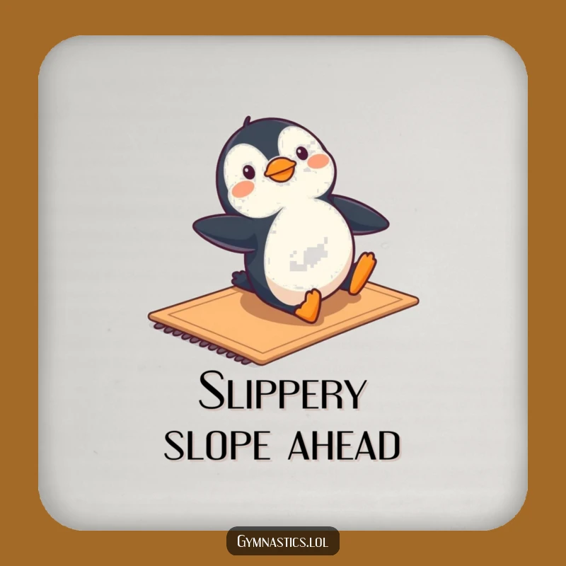 Funny Penguin Gymnastics Coaster - Protect Surfaces with Playful Flair