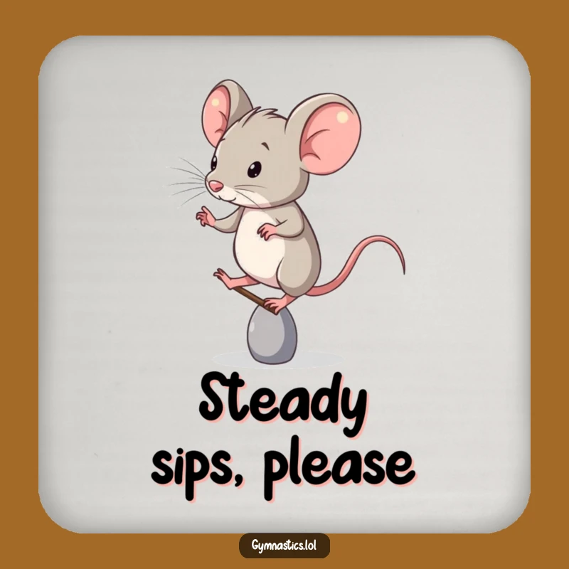 Funny Coasters: Determined Mouse's Toe Balance for Tabletop Humor