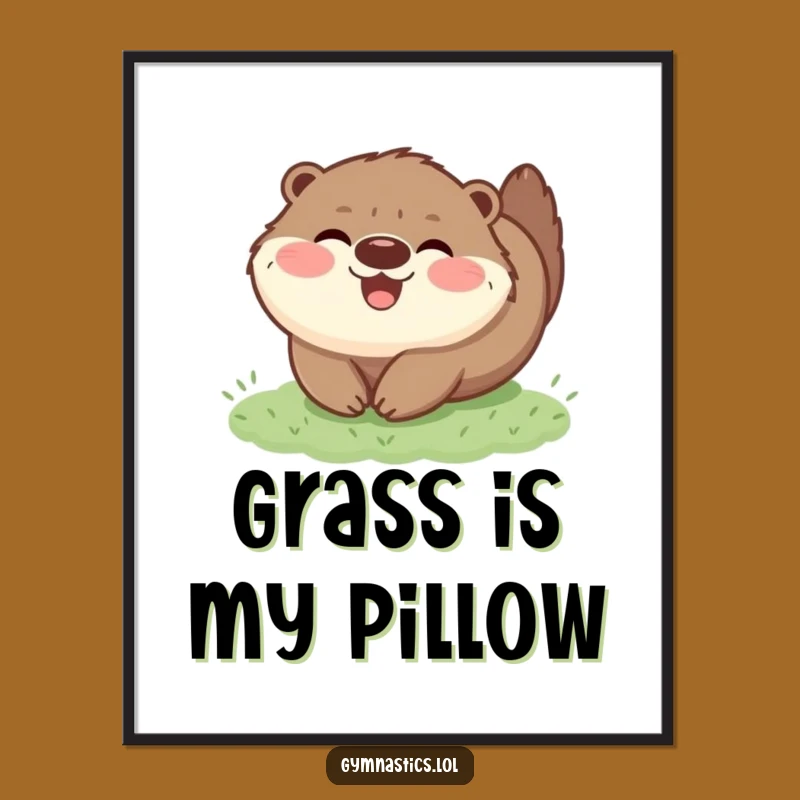 Funny Otter Tumble Poster: Joyful Fluffy Animal Wall Art Gift