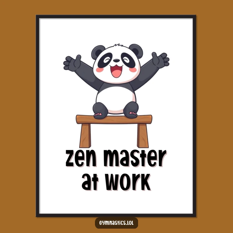 Funny Panda Balance Art Print a Peaceful Wall Decor Piece
