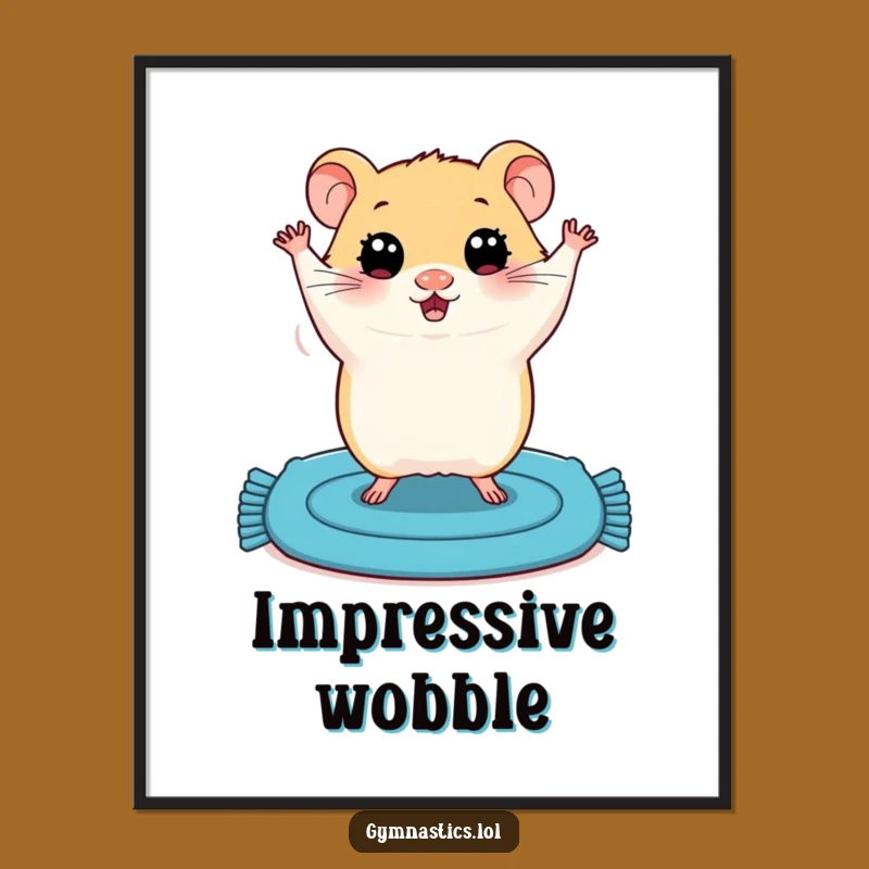 Funny Hamster Handstand Poster: Hilarious Wide-Eyed Rodent Art for Your Walls