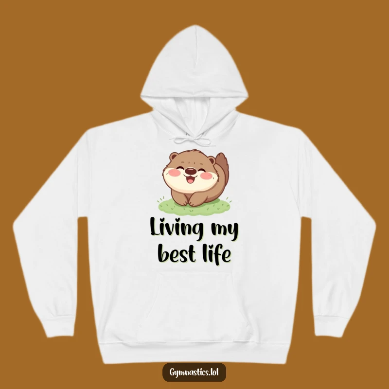 Cozy Funny Otter Tumble Hoodie: Warm Fluffy Animal Apparel Gift