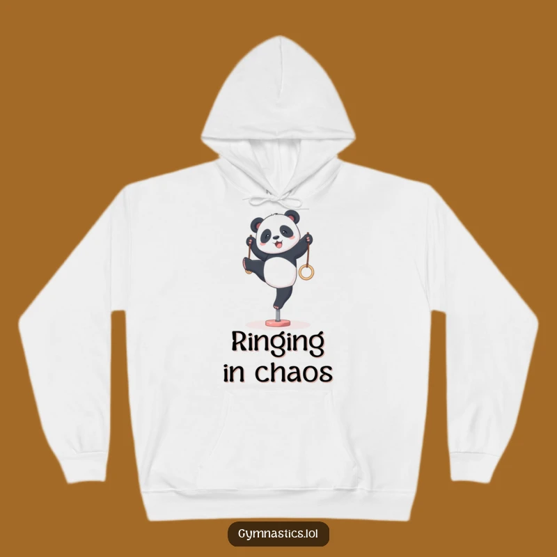 Cozy Funny Panda Gymnastics Hoodie: Stay Warm with Hilarious Determination!