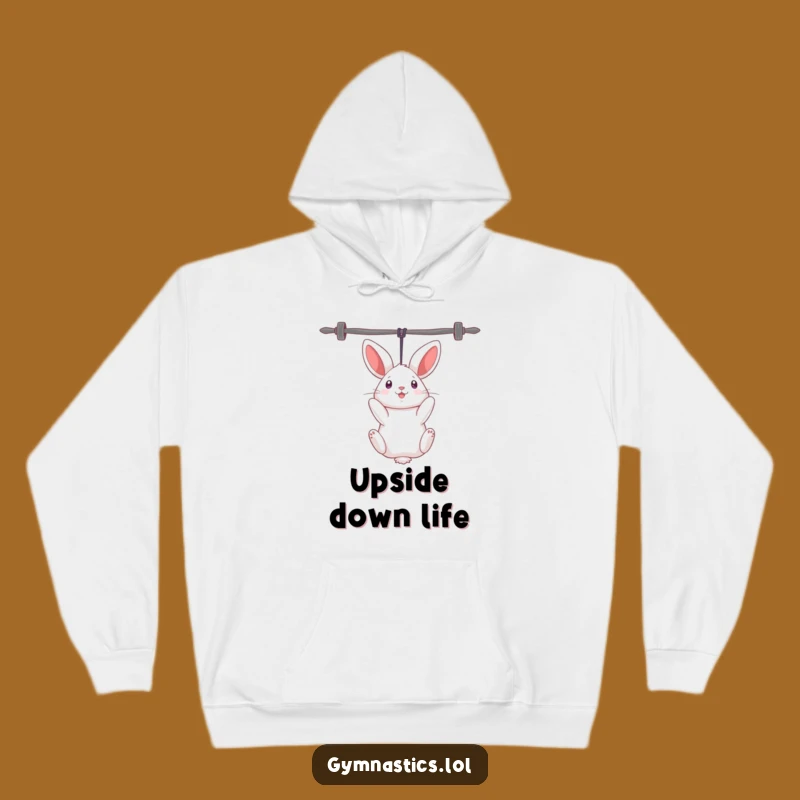 Cozy Funny Rabbit Uneven Bars Hoodie: Warm Gymnast Animal Apparel
