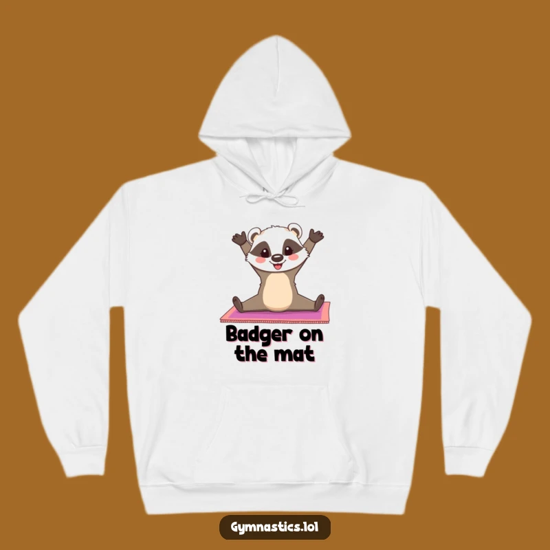 Funny Badger Split Gymnastics Hoodie: Cozy Flexibility for Comfort