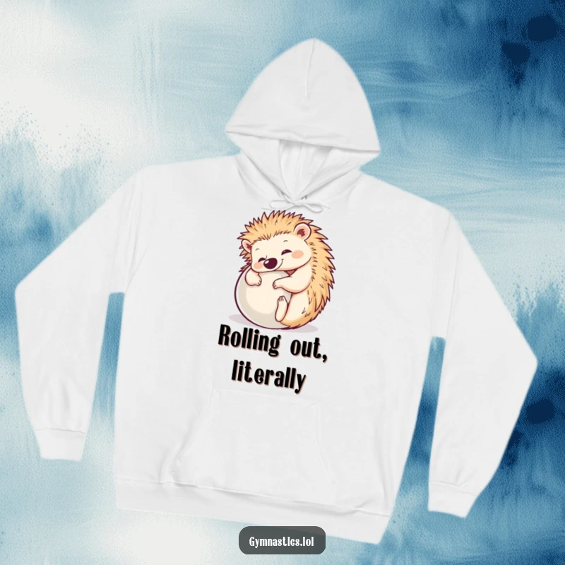 Funny Hedgehog Yoga Hoodie: A happy hedgehog embraces its inner yogi, rolling into a perfect ball pose on this comfy sweatshirt.