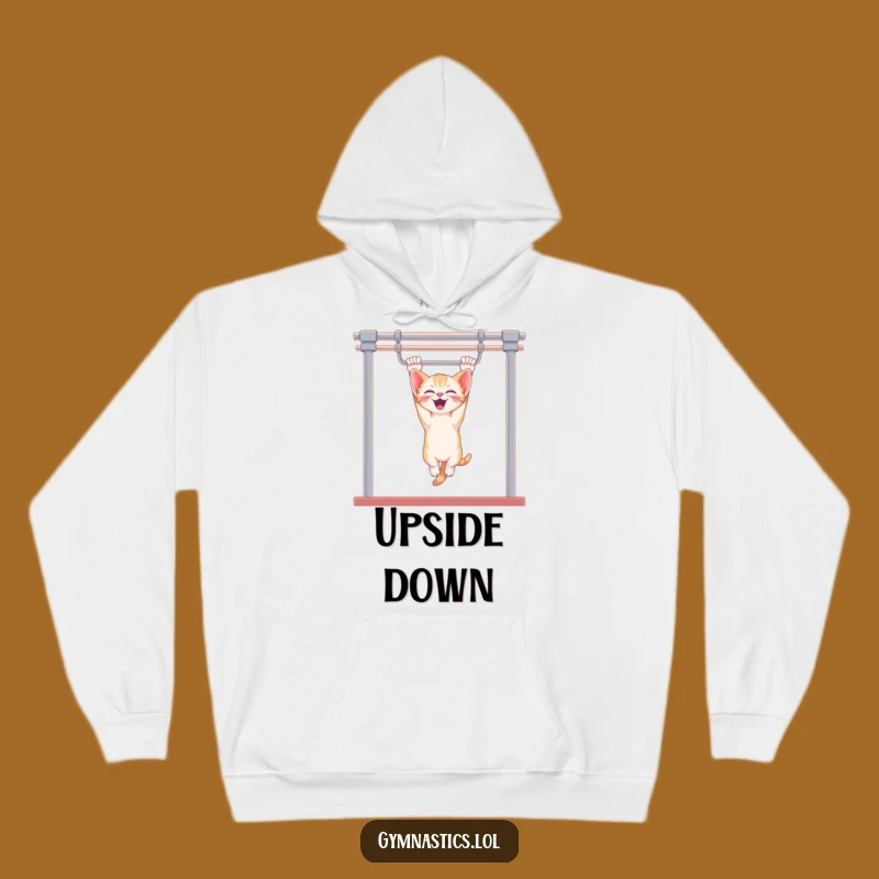 Funny Kitten Uneven Bars Hoodie - Cozy Playful Comfort, Perfect Athlete Gift