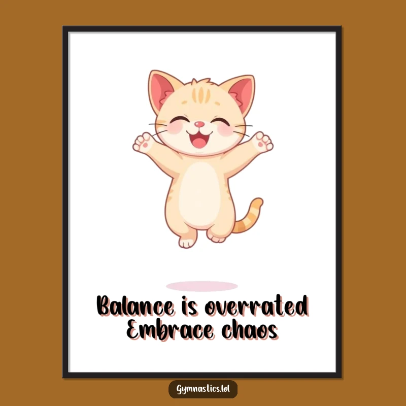 Free Printable Wall Art: Funny Kitten Balancing Act - Hilarious Kitten Decor