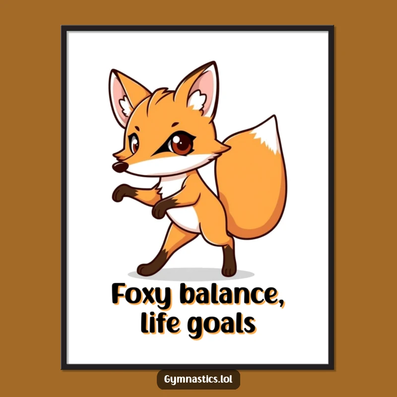Funny Free Printable Wall Art: Determined Fox Balancing, Hilarious Downloadable Decor!
