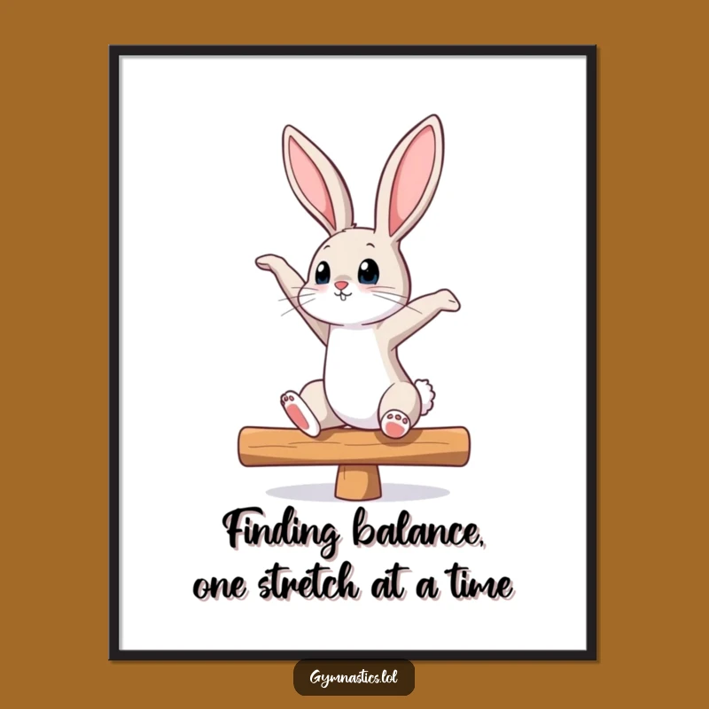Free Printable Wall Art: Curious Bunny Balance, Funny Downloadable Decor