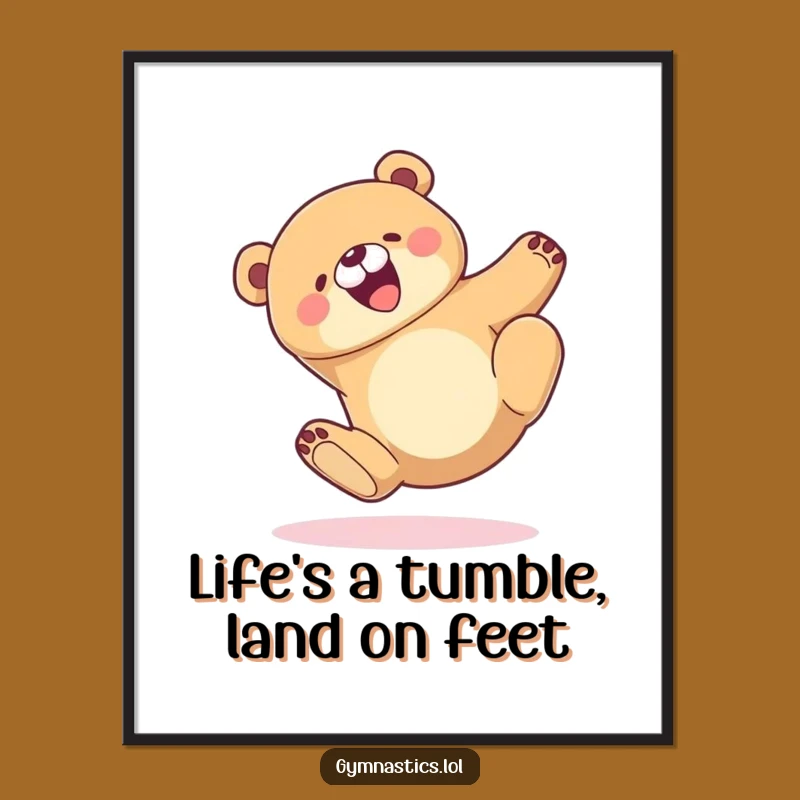 Free Printable Wall Art: Funny Tumbling Bear Downloadable Decor for Joyful Spaces