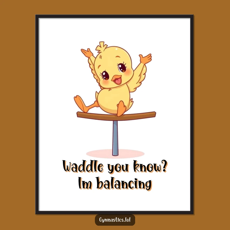 Free Printable Wall Art: Giddy Duckling Tumble - Funny Downloadable Art Gift