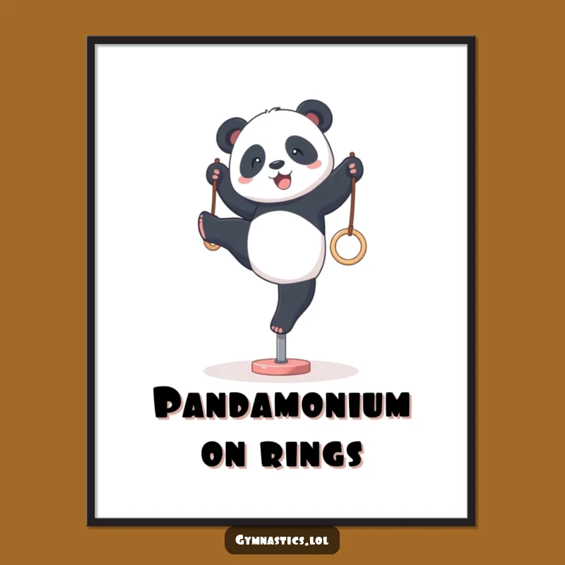 Free Printable Wall Art: Wobbly Panda Handstand - Hilarious Downloadable Decor