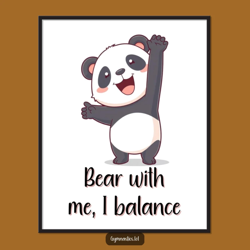Funny Free Printable Panda Handstand Art: Downloadable Wall Decor for a Quirky, Playful Room