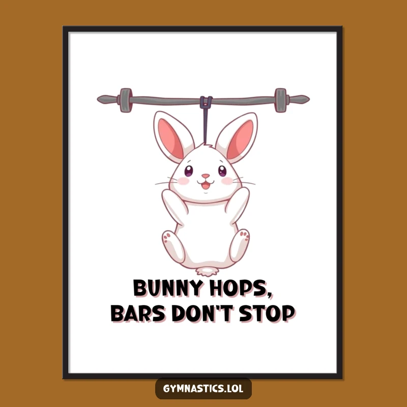 Funny Free Printable Wall Art: Rabbit Uneven Bars - Whimsical Downloadable Art