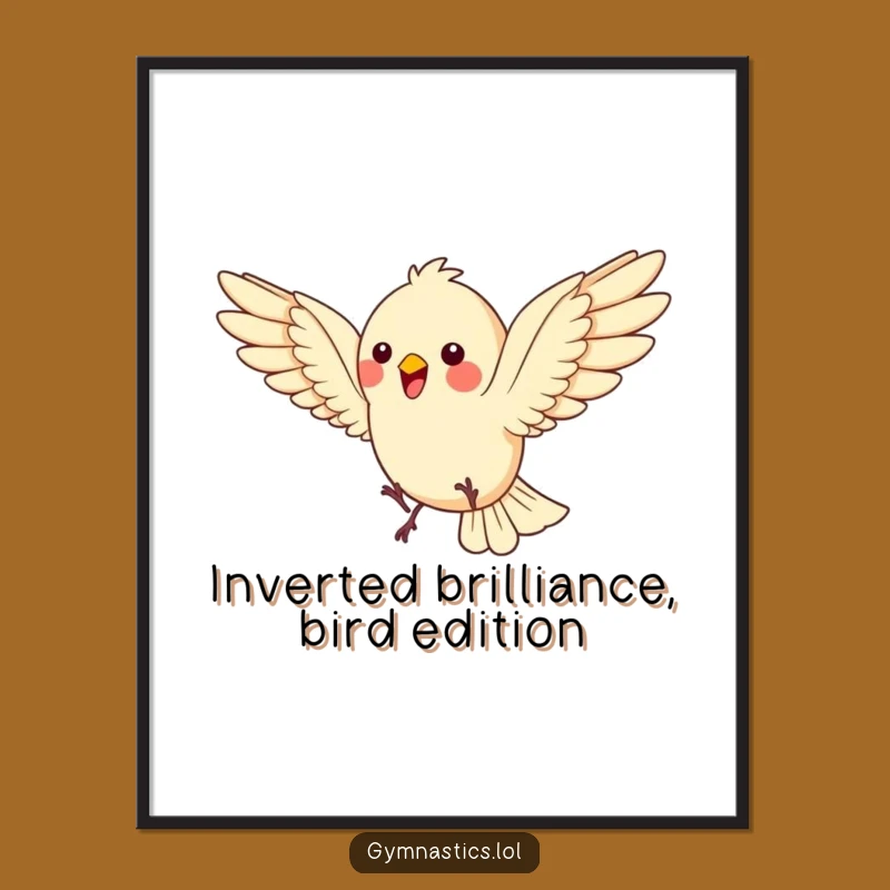 Funny Printable Wall Art: Free Downloadable Bird Somersault - Energetic Decor!
