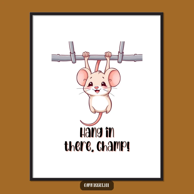 Funny Free Printable Wall Art: Mouse Gymnast - Quirky Downloadable Decor