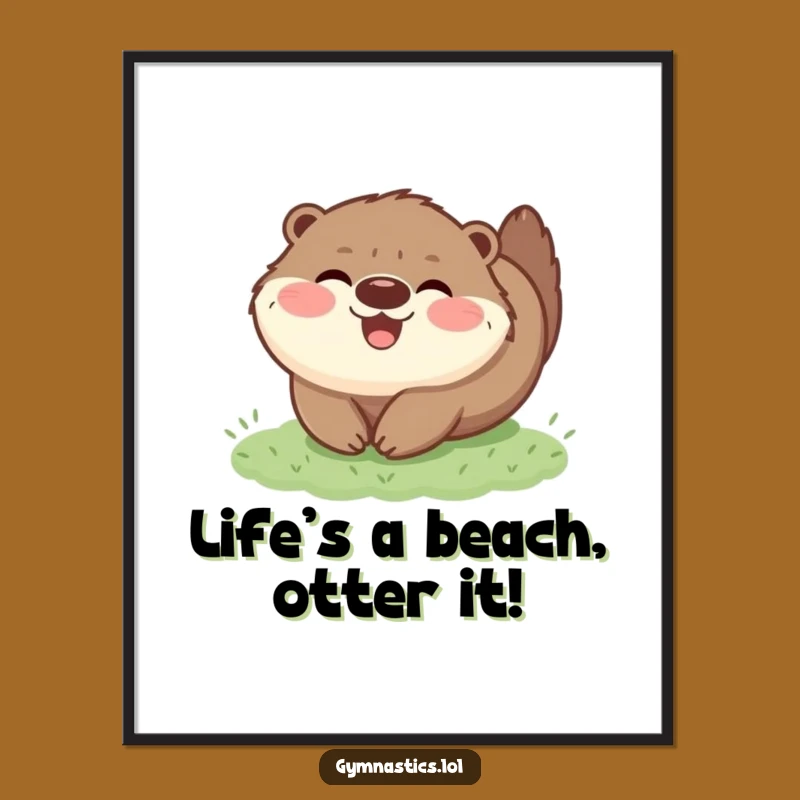 Free Printable Wall Art: Adorable Otter Tumbles Joyfully, Funny Download
