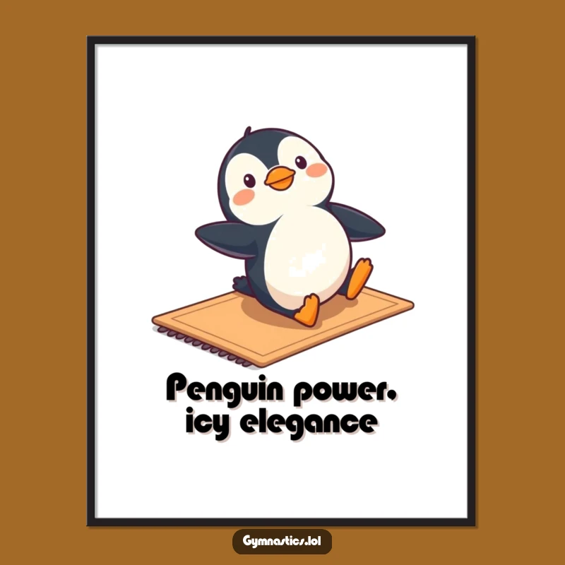 Free Printable Wall Art: Playful Penguin Gymnastics for Dynamic Home Decor