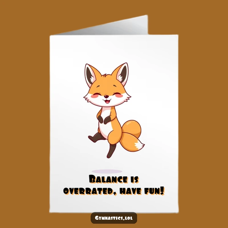 Free Printable Birthday Card: Funny Fox Balancing Act, Hilarious Downloadable Gift