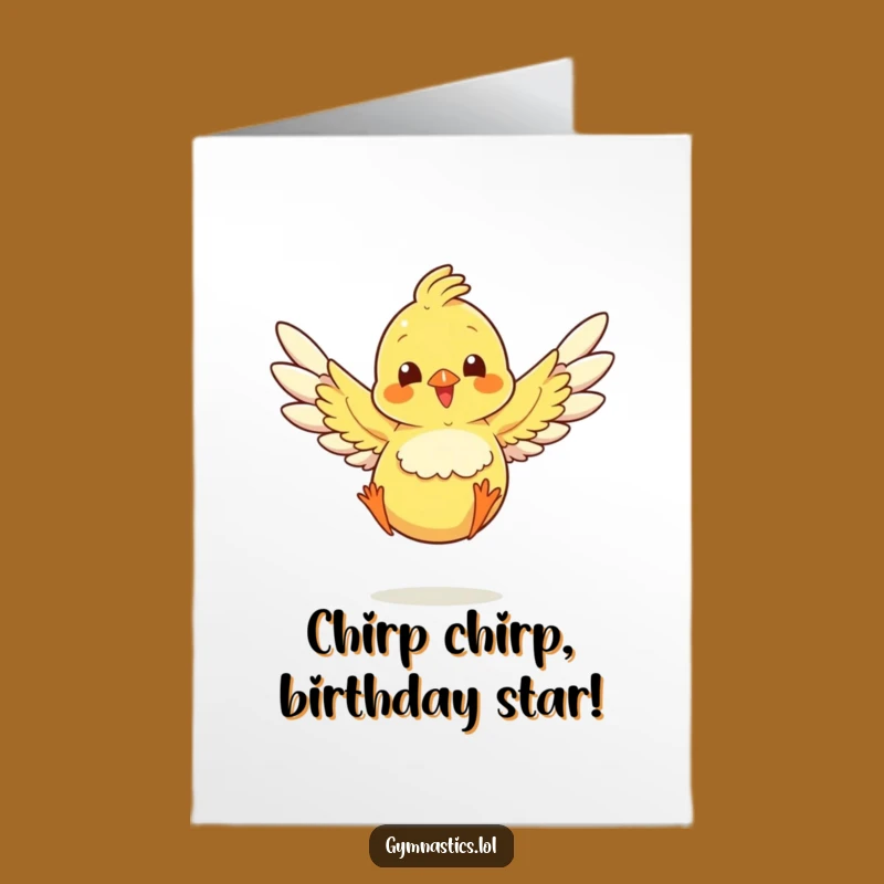 Free Printable Chick Birthday Card: Funny Downloadable Greeting for a Jumping Celebration