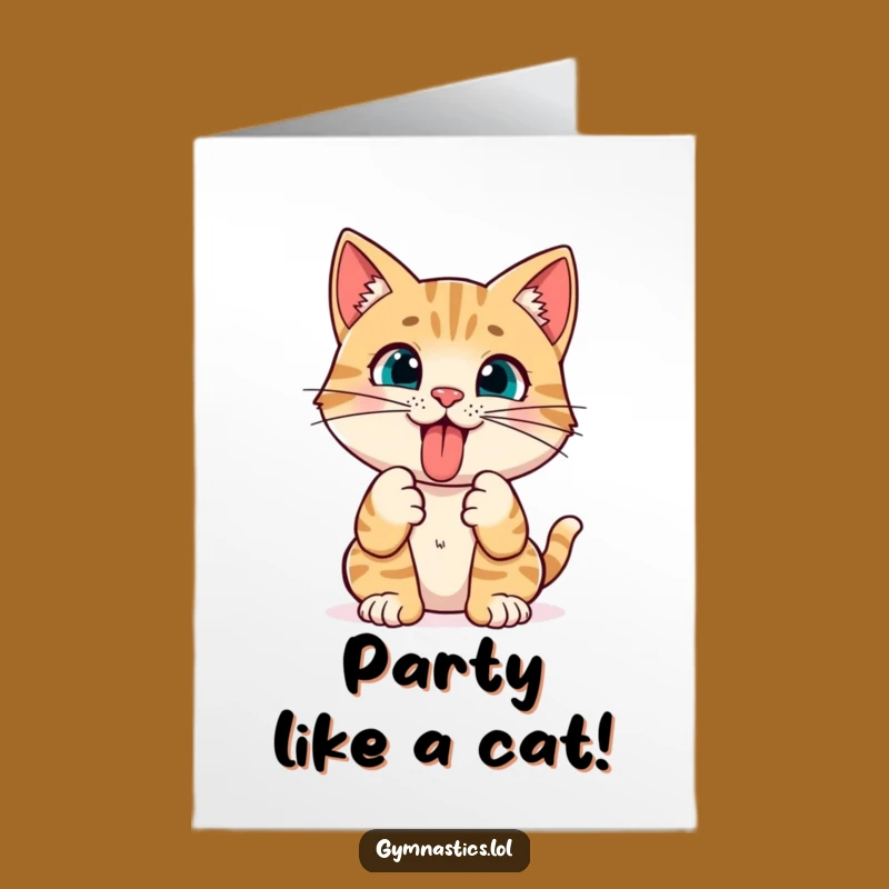 Free Printable Birthday Card: Funny Cat Tongue Out Pose, Perfect Humorous Downloadable Gift
