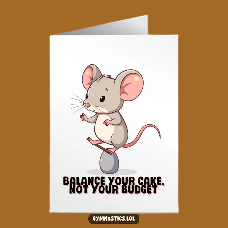 Free Printable Birthday Card: Funny Mouse on Toe, Perfect Humorous Downloadable Gift