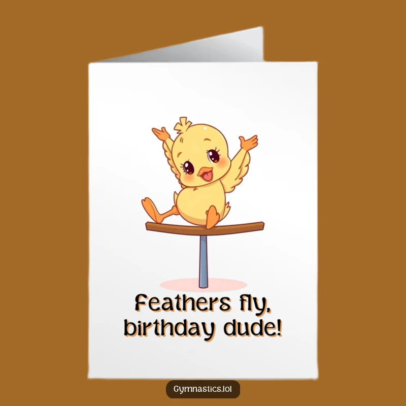 Free Printable Birthday Card: Giddy Duckling Tumble - Funny Downloadable Gift