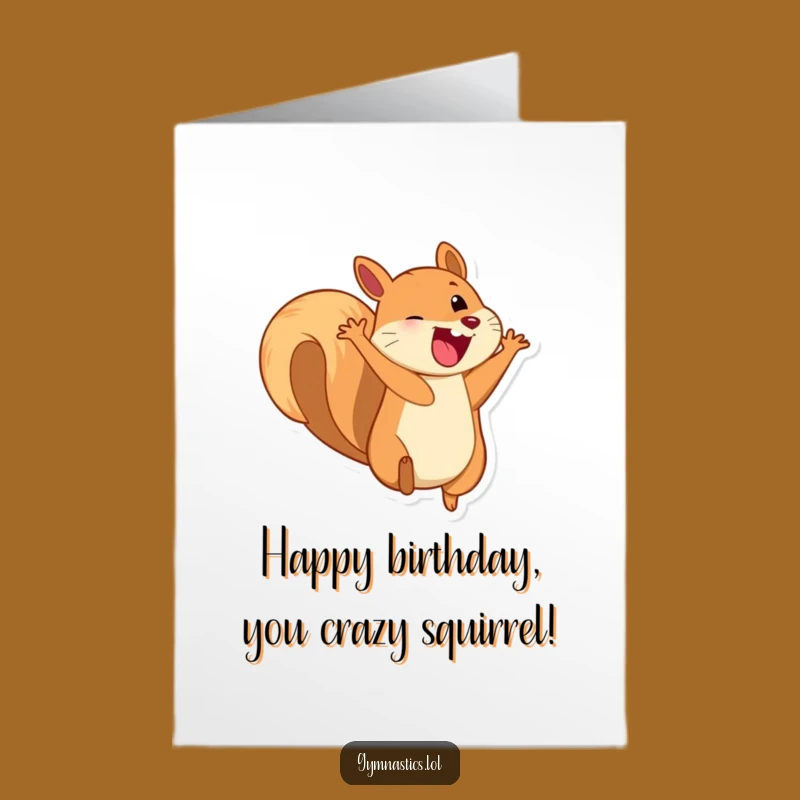 Free Printable Birthday Card: Playful Squirrel Somersault for a Giggly Downloadable Gift!