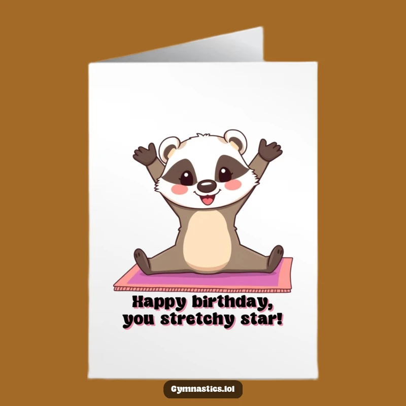 Free Printable Birthday Card: Cheerful Badger Split - Flexible Funny Downloadable Gift!