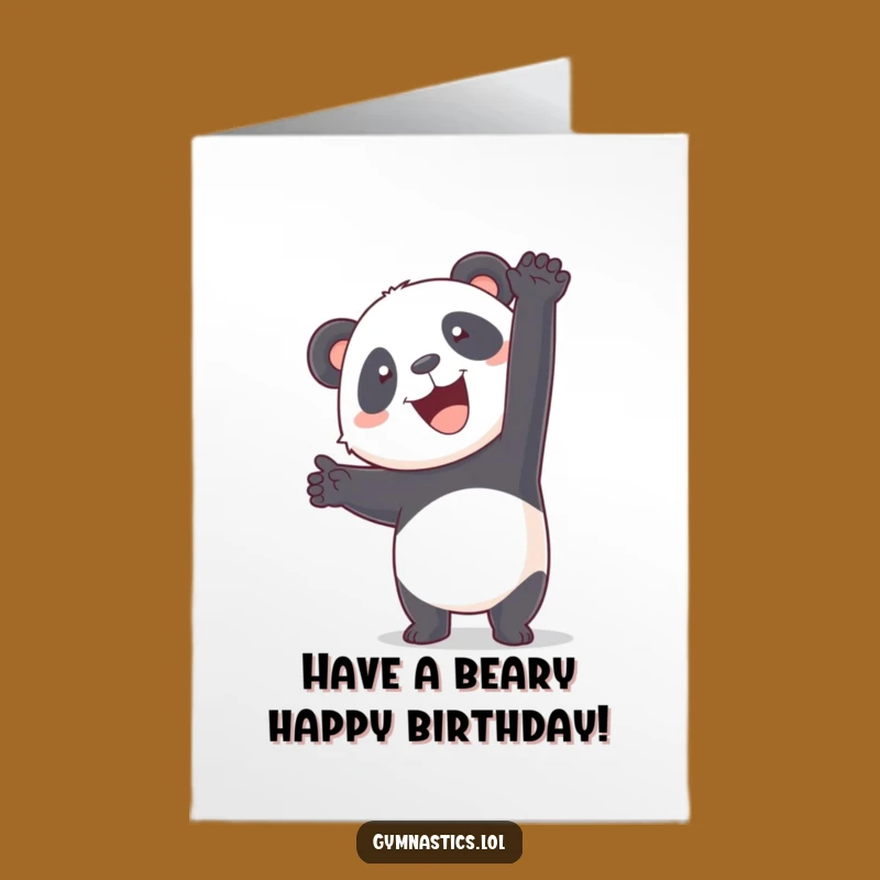Free Printable Panda Handstand Birthday Card: Funny Downloadable Greeting for Topsy-Turvy Fun