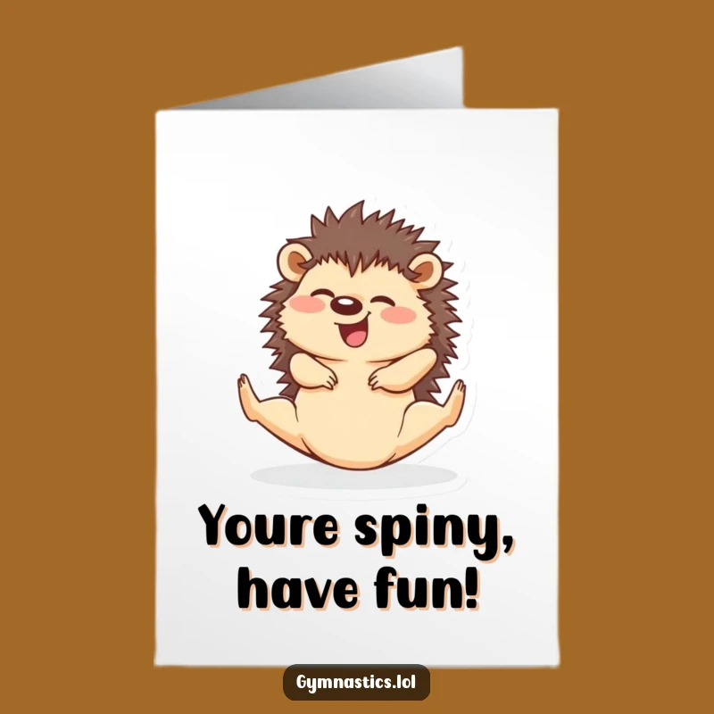 Free Printable Hedgehog Split Birthday Card: Funny Downloadable Greeting for Amazing Feats