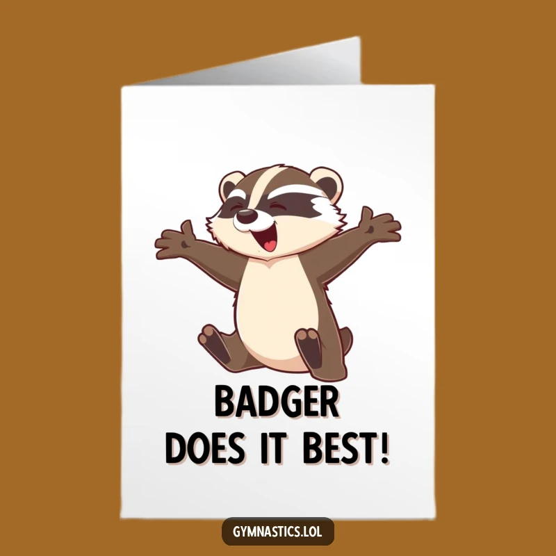 Free Printable Congrats Card: Badger Leap to Celebrate Big Wins
