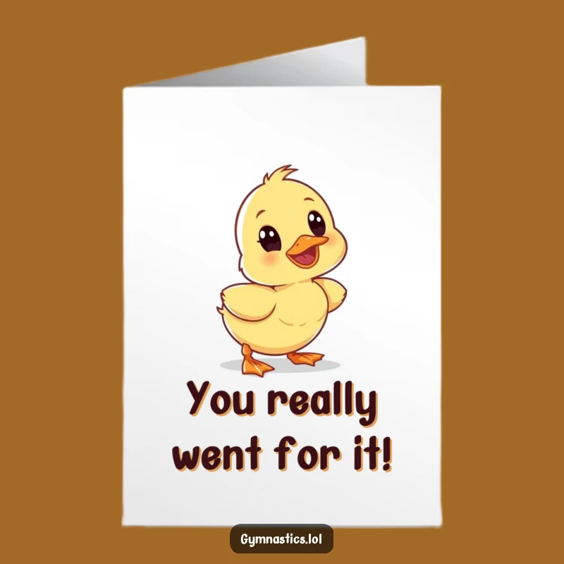 Free Printable Congrats Card: Duckling's Surprising Stumble - Funny Download