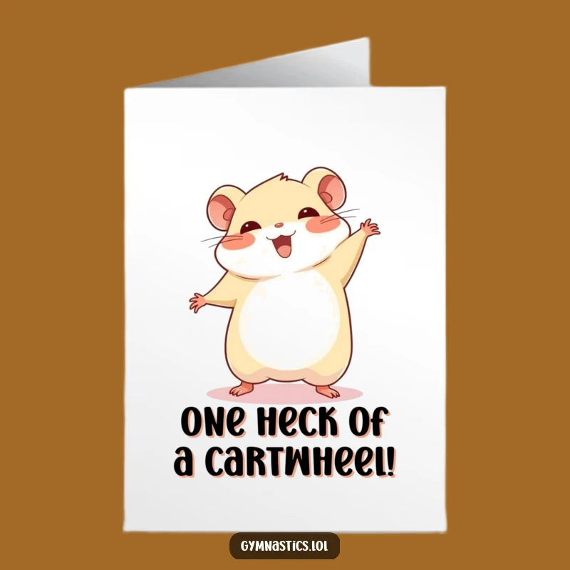 Free Printable Congrats Card: Hamster Cartwheel Victory - Funny Downloadable