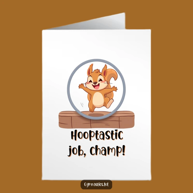 Free Printable Congrats Card: Squirrel Hoop Success Funny Downloadable