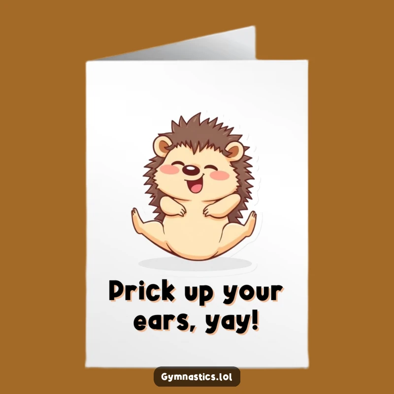 Free Printable Hedgehog Split Congratulations Card: Funny Downloadable Greeting for Achievers