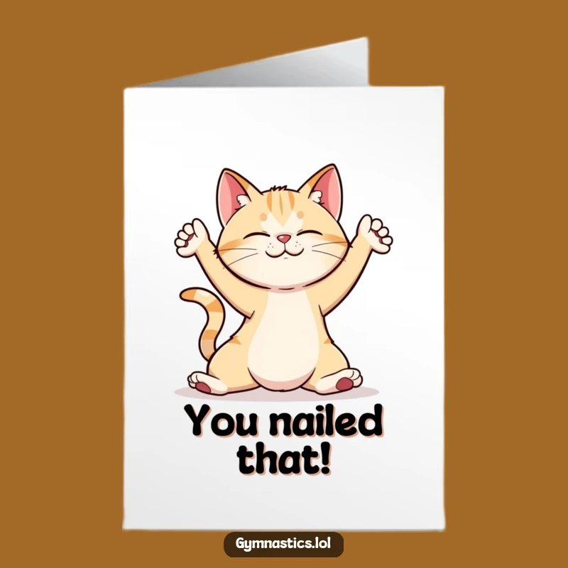 Free Printable Cat Yoga Congratulations Card: Funny Downloadable Greeting for Your Zen Master