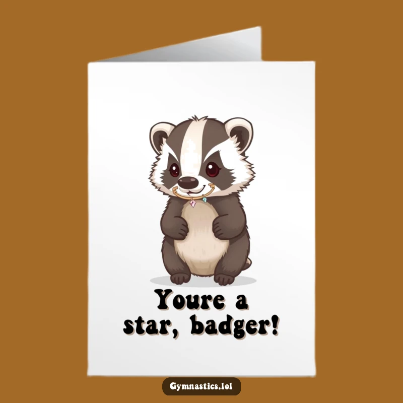 Free Printable Congrats Card: Skillful Badger Hoop Trick, Amazing Downloadable Gift!