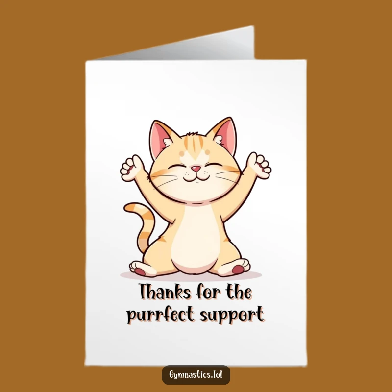 Free Printable Cat Yoga Thank You Card: Funny Downloadable Greeting for Purrfect Gratitude