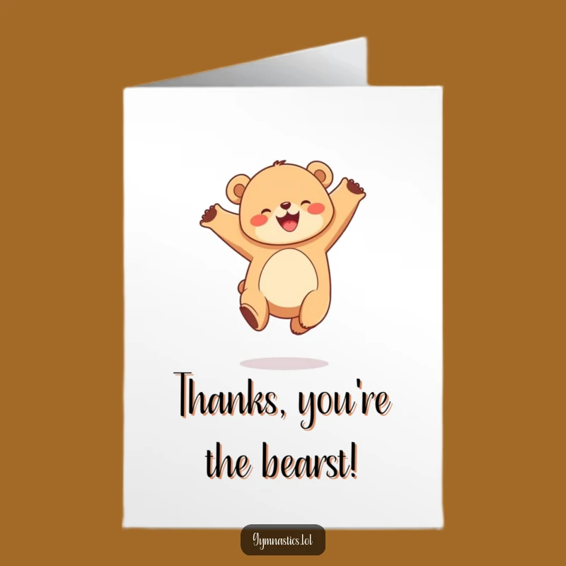 Free Printable Thank You Bear Cub Card - Funny Downloadable Gift for Sweet Thanks
