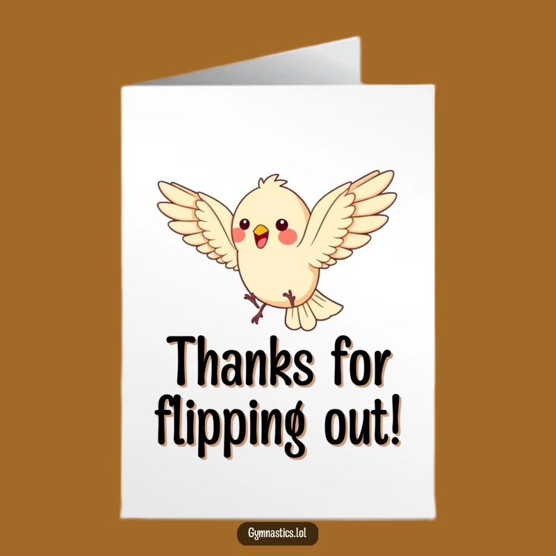 Free Printable Thank You Card: Bouncing Bird Somersault - Grateful Downloadable Gift!
