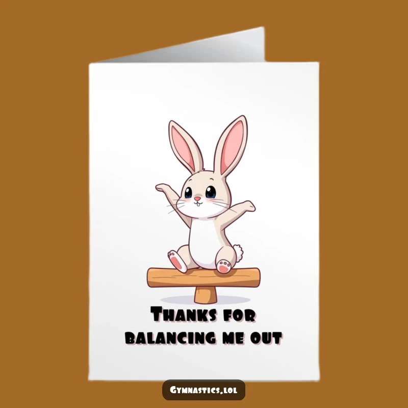 Free Printable Thank You Card: Curious Bunny Balance, Grateful Downloadable Gift