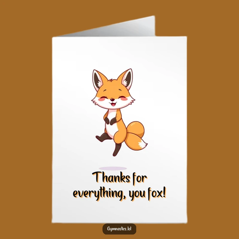 Free Printable Thank You Card: Fox's Balance, Heartfelt & Humorous Downloadable Gift