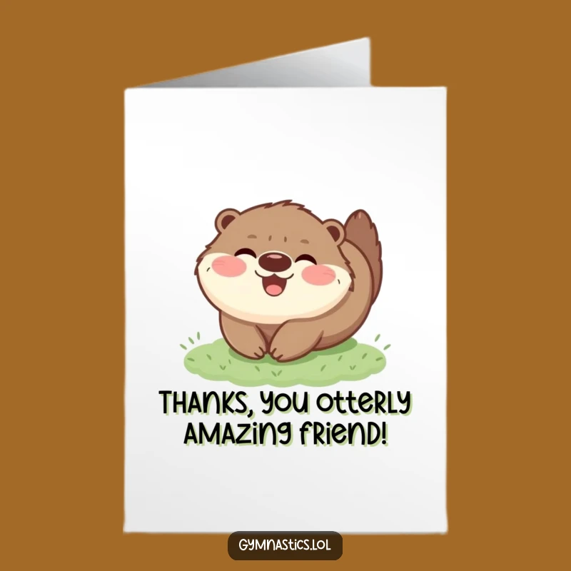 Free Printable Thank You Card: Grateful Otter Tumbles Appreciation