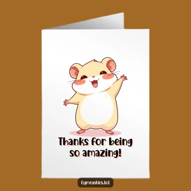 Free Printable Thank You Card: Hamster Cartwheel Gratitude - Funny Downloadable