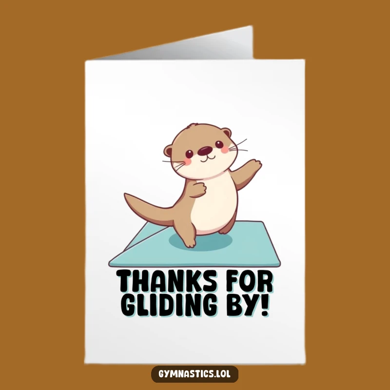 Funny Free Printable Thank You Card: Otter Gymnast - Chic Downloadable Gift