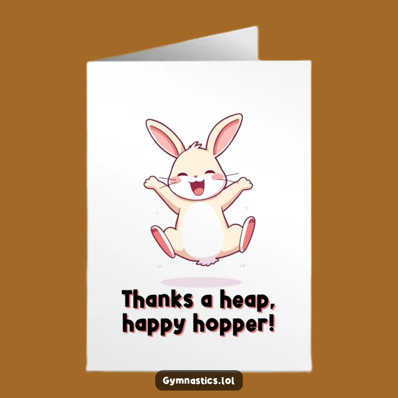 Free Printable Thank You Rabbit Card - Funny Downloadable for a Joyful Expression of Thanks